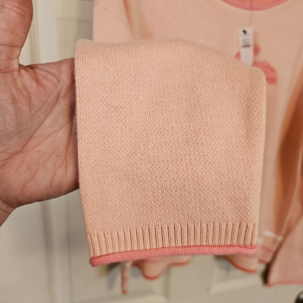 Talbots Pink Palm Tree Sweater - Picture 6 of 12